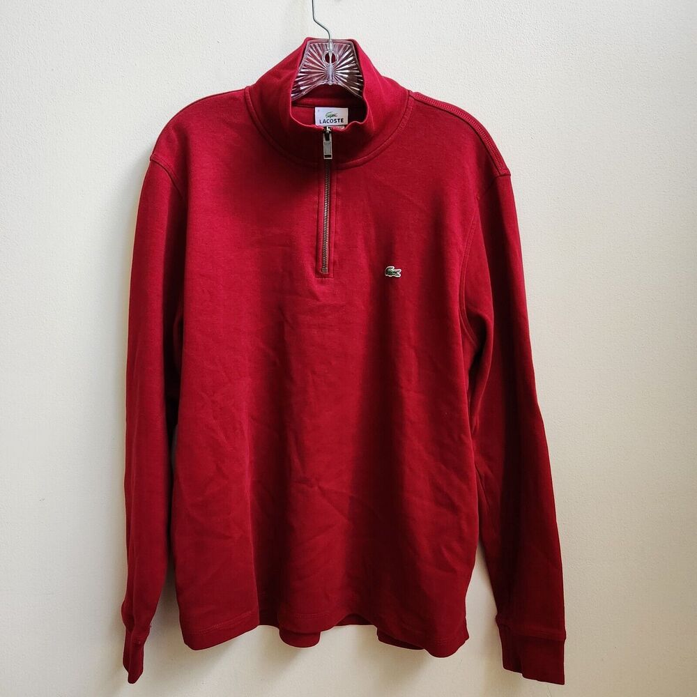 Lacoste Sweater Shirt Men’s 6 Red 1/4 Zip Gorpcore Heritage Outdoor Classic Hike